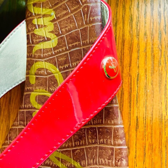 Sam Edelman Tanya Cherry Red Sandal Cork wedge 9.5 - Picture 6 of 7